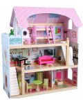 Дървена къща за кукли Moni Toys - Mila, с 16 аксесоара - 1t