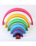 Дървен игрален комплект Smart Baby - Цветна дъга, 12 части - 7t