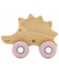 Дървена играчка с чесалка KikkaBoo - Hedgehog, Pink - 1t
