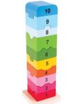 Детска дървена играчка Bigjigs - Кула с числа (от 1 до 10) - 1t
