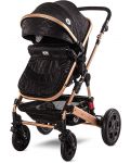 Детска комбинирана количка 3в1 Lorelli - Lora Set, Luxе Black - 4t