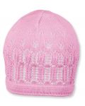 Детска плетена памучна шапка Sterntaler - 45 cm, 6-9 месеца, розова - 1t