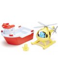 Детска играчка Green Toys - Спасителна лодка и хеликоптер - 1t