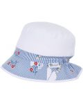 Детска лятна шапка с UV 50+ защита Sterntaler - С цветя, 53 cm, 2-4 години, бяла - 1t