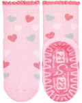 Детски чорапи със силиконова подметка Sterntaler - На сърчица, 25/26 размер, 3-4 години, розови - 2t