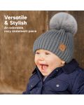 Детска зимна шапка KeaBabies - 6-36 месеца, сива, 2 броя - 3t