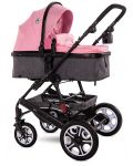 Детска комбинирана количка 3в1 Lorelli - Lora Set, розова - 3t