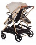 Детска количка за близнаци Chipolino Пясък - Дуо Смарт - 4t