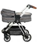 Детска количка Zizito - Barron 3 в 1, тъмносива със сребриста рамка - 8t