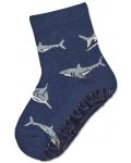 Детски чорапи със силиконова подметка Sterntaler - С акули, 23/24, 2-3 години, 2 чифта - 3t