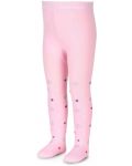 Детски памучен чорапогащник Sterntaler - Със звездички,  86 cm, 18-24 месеца, розов - 1t