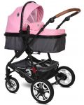Детска комбинирана количка Lorelli - Lora Set, Candy Pink - 2t