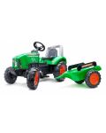 Детски трактор Falk -  Supercharger, с отварящ се капак, педали и ремарке, зелен - 1t