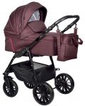 Детска количка Baby Giggle - Sesto, 3в1, бордо - 1t