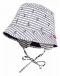 Детска лятна шапка Maximo - Сива, котвички, 47 cm - 1t