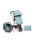 Детска количка 3 в 1 Kikka Boo Amica - Мента, с трансформираща се седалка - 1t