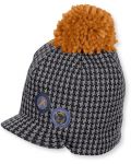 Детска шапка с пискюл и козирка Sterntaler - 51 cm, 18-24 месеца, тъмносива - 1t