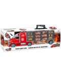 Детска играчка Zhorya Fire Truck - Автовоз с коли и хеликоптер - 1t