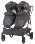 Детска количка за близнаци Chipolino - ДуоСмарт,черна - 5t