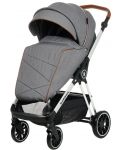 Детска количка Zizito - Barron 3 в 1, тъмносива със сребриста рамка - 3t