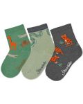 Детски чорапи Sterntaler - С животни, 19/22 размер, 12-24 месеца, 3 чифта - 1t