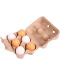 Детска дървена играчка Bigjigs - Яйца в картонена кутия, 6 броя - 1t