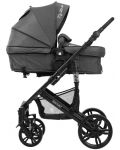 Детска количка 3 в 1 Kikka Boo Beloved - Тъмносива, с кош за количка и столче за кола - 7t