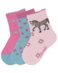 Детски чорапи за момиче Sterntaler - С пони, 27/30 размер, 5-6 години, 3 чифта - 1t