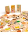 Детска дървена игра Andreu toys - Домино-пъзел, животни - 3t