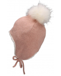 Детска зимна шапка с помпон Sterntaler - Момиче, 53 cm, 2-4 години, розова - 4t