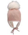 Детска зимна шапка с помпон Sterntaler - Момиче, 53 cm, 2-4 години, розова - 2t
