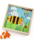 Детска дървена мозайка Bigjigs - Градина, 100 части - 3t