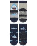 Детски чорапи със силиконова подметка Sterntaler - С акули, 19/20 размер, 12-18 месеца, 2 чифта - 2t