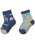 Детски чорапи със силиконова подметка Sterntaler - С животни, 23/24 размер, 2-3 години, 2 чифта - 1t