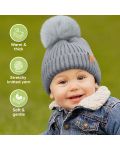 Детска зимна шапка KeaBabies - 6-36 месеца, сива, 2 броя - 4t