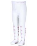 Детски памучен чорапогащник Sterntaler - С розови сърца, за момичета, 68 cm, 4-6 месеца - 1t