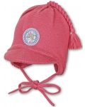 Детска плетена шапка с козирка Sterntaler - 47 сm, 9-12 месеца, розова - 1t
