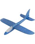 Детска играчка Grafix - Самолет от пяна със светлина, син - 1t