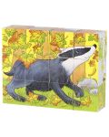 Детски дървени кубчета Goki - Горски животни - 5t