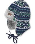 Детска шапка ушанка Sterntaler - Плетена, 45 cm, 6-9 месеца - 1t