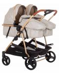 Детска количка за близнаци Chipolino Пясък - Дуо Смарт - 1t