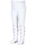 Детски памучен чорапогащник Sterntaler - На розови сърца, 62 cm, 3-4 месеца - 1t