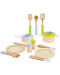 Детски дървен комплект Small Foot - Съдове и прибори за готвене, 13 части - 1t