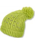 Детска плетена шапка Sterntaler - С мъниста, 55 cm, 4-7 години, светлозелена - 1t
