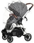 Детска количка Zizito - Barron 3 в 1, тъмносива със сребриста рамка - 4t