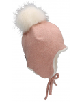 Детска зимна шапка с помпон Sterntaler - Момиче, 55 cm, 4-6 години, розова - 5t