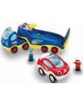 Детска играчка WOW Toys - Камионче с кола, състезателят Роко - 2t