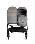 Детска количка за близнаци Dorjan Quick Twin 2в1, светло сива - 3t