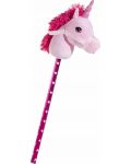  Детска играчка Heunec - Еднорог на пръчка, розов, 85 cm - 1t
