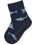 Детски чорапи със силиконова подметка Sterntaler - С акули, 19/20 размер, 12-18 месеца, 2 чифта - 3t